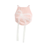 lace bow silk cotton camisole