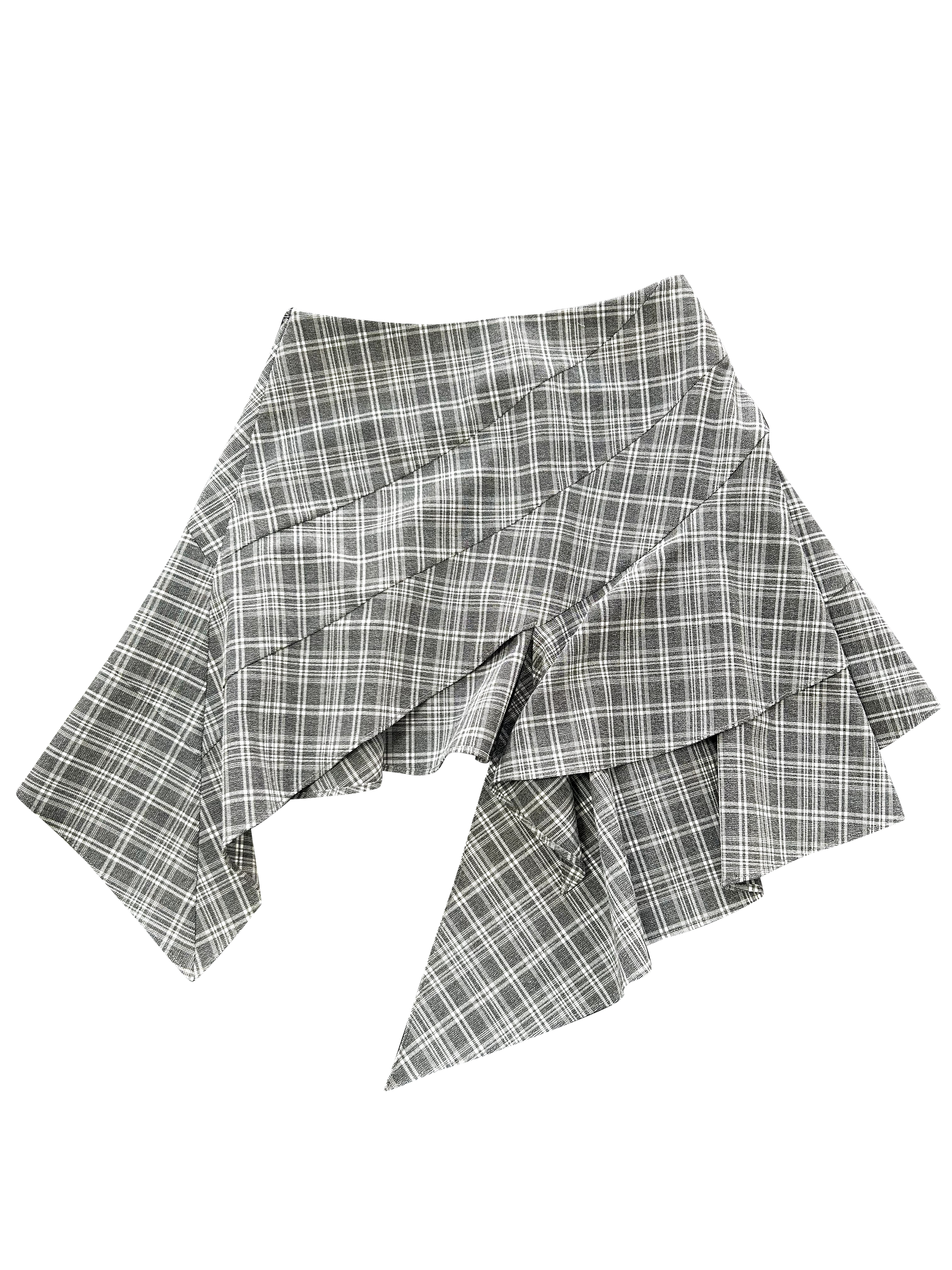 asymetric ruffled skirt