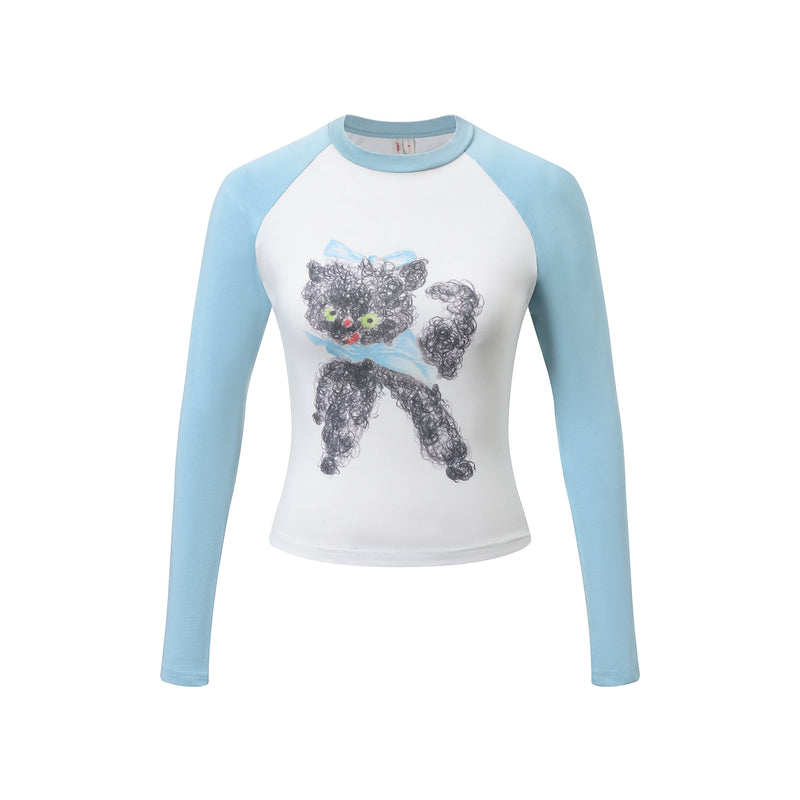 cat raglan long sleeve top