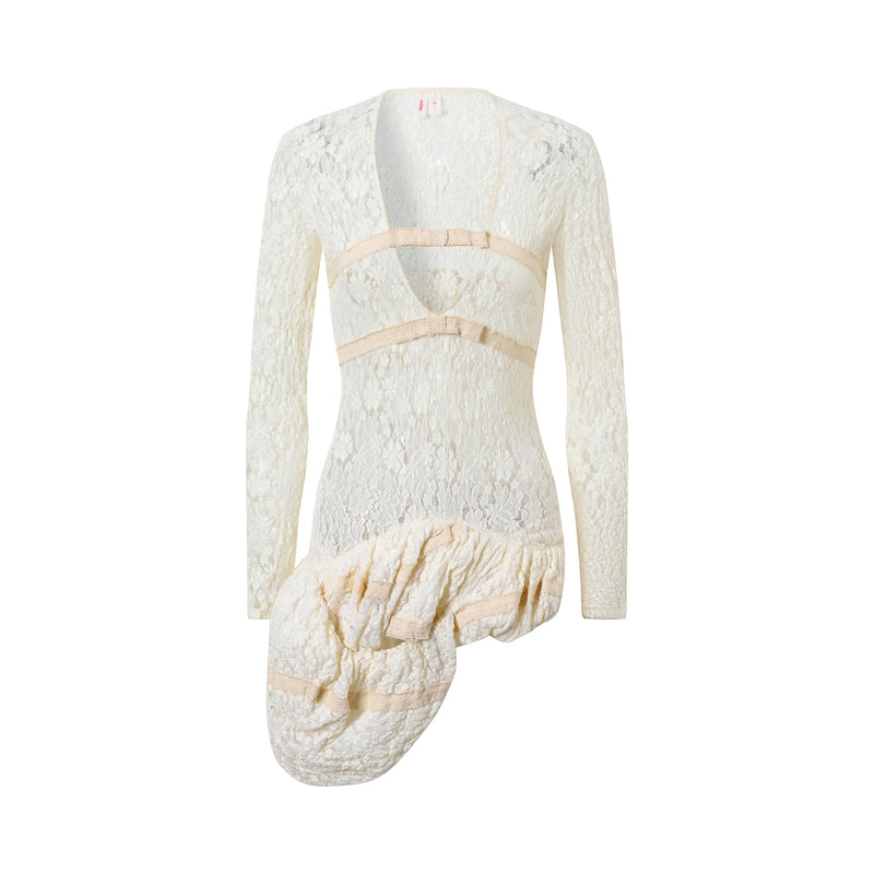 draped lace jumpsuit