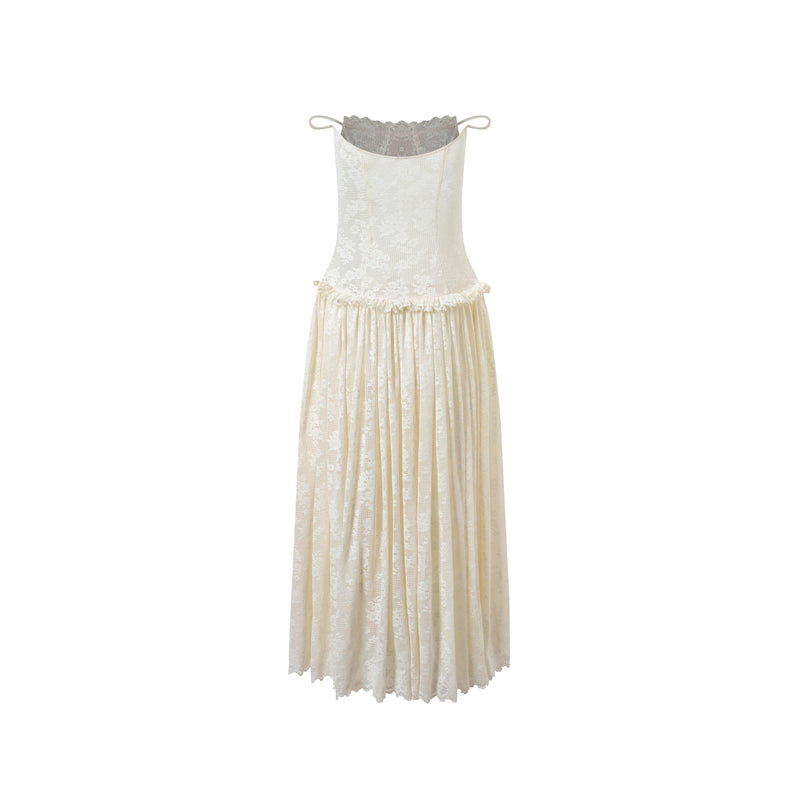off shoulder cotton lace dress
