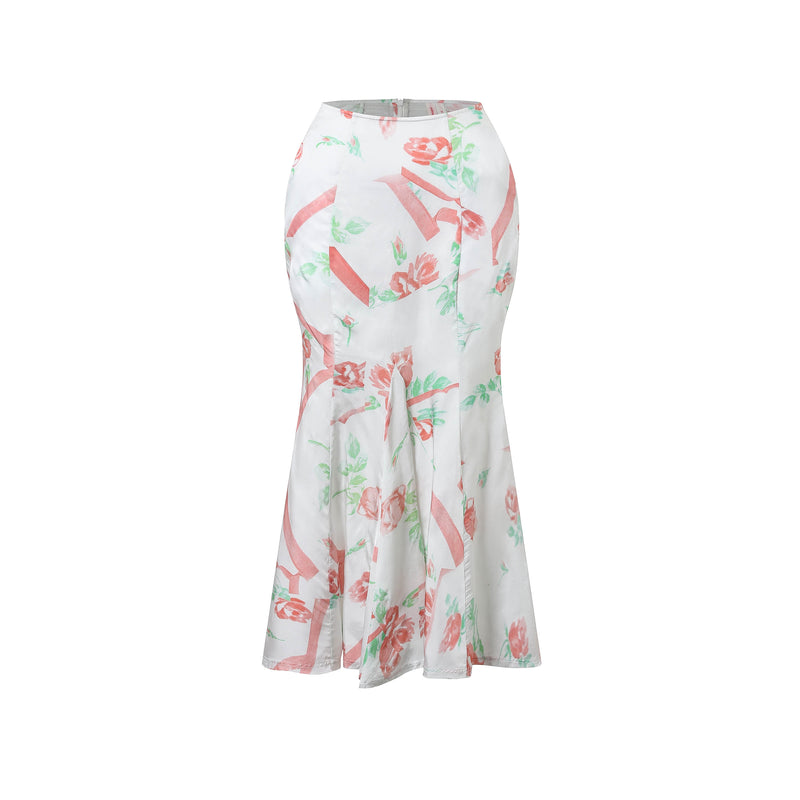 yuhan wang Red Rose Skirt white new arrivals – yuhan wang