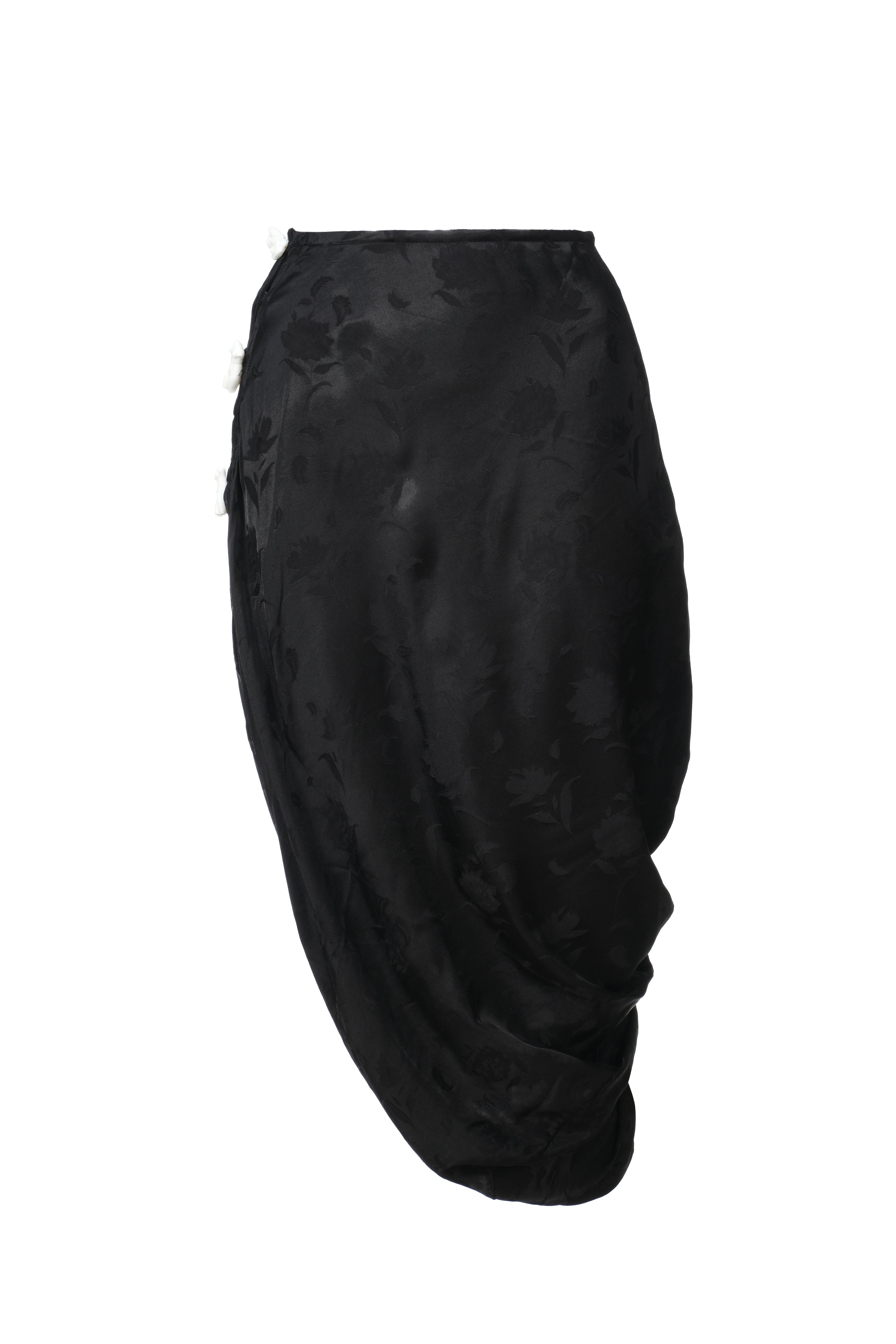 venus buttoned satin skirt