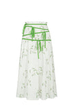 embroidered silk cotton skirt