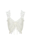 lace ruffled embroidered top