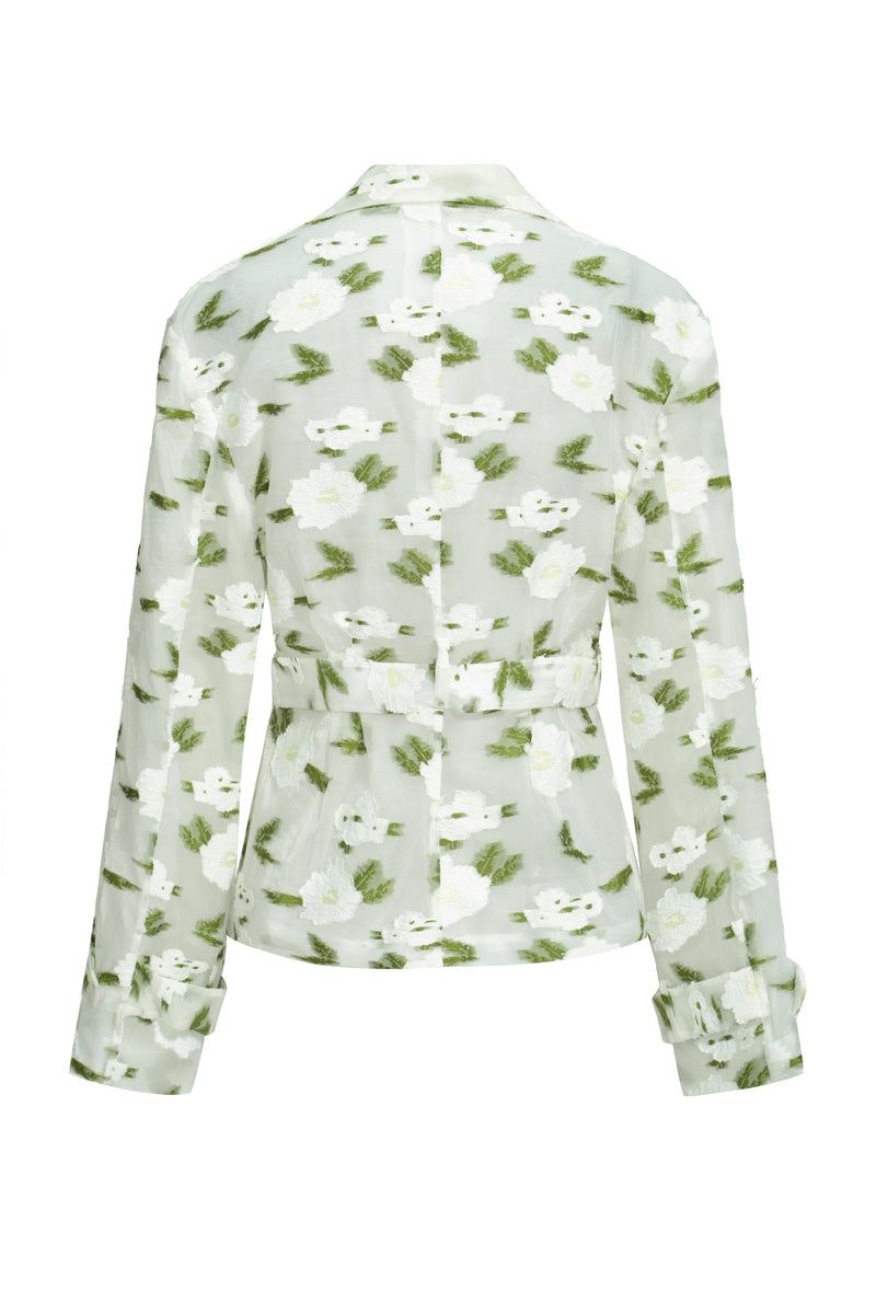 floral jacquard safari jacket