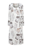 cats printed recycled cotton dress