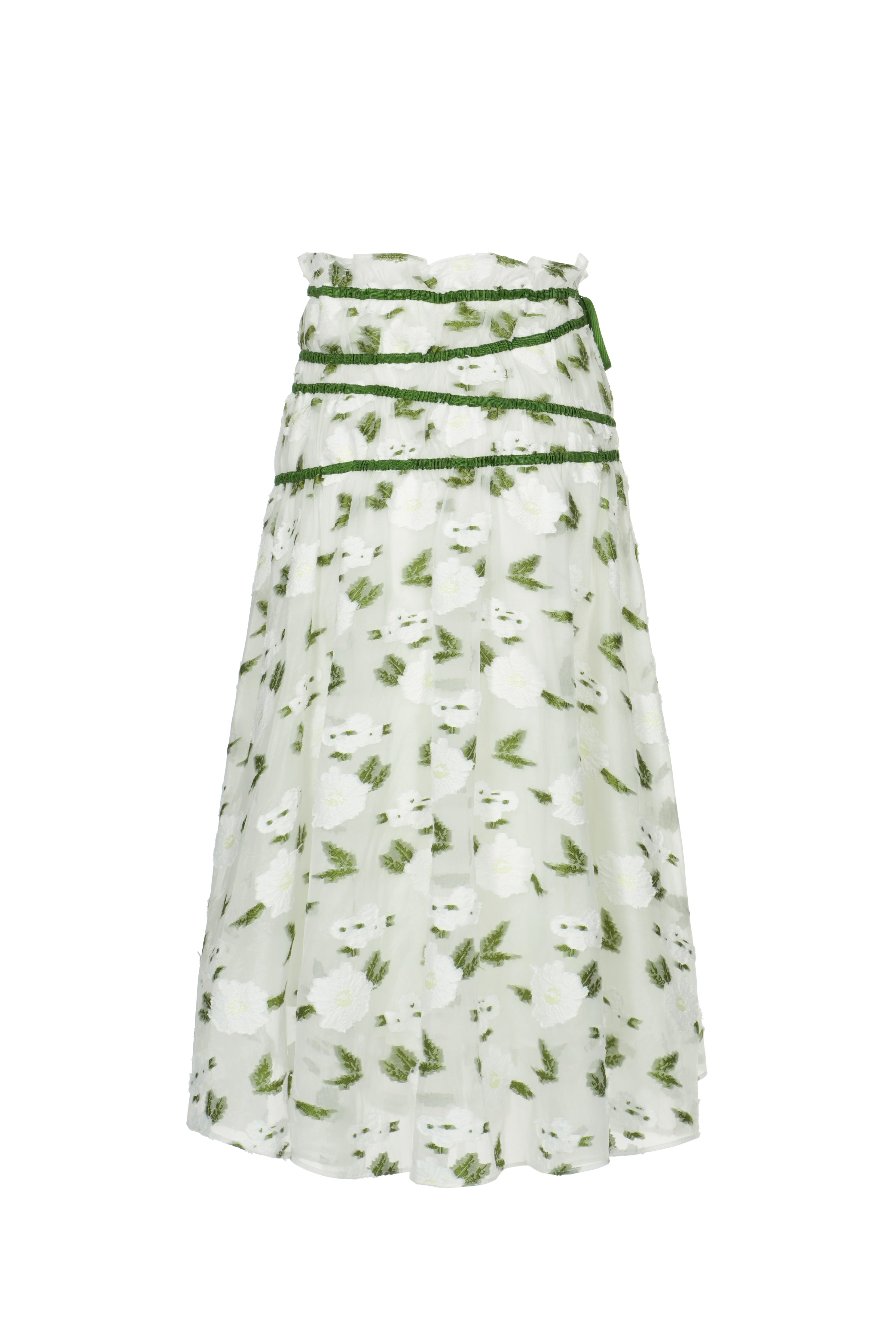 floral jacquard ruched skirt