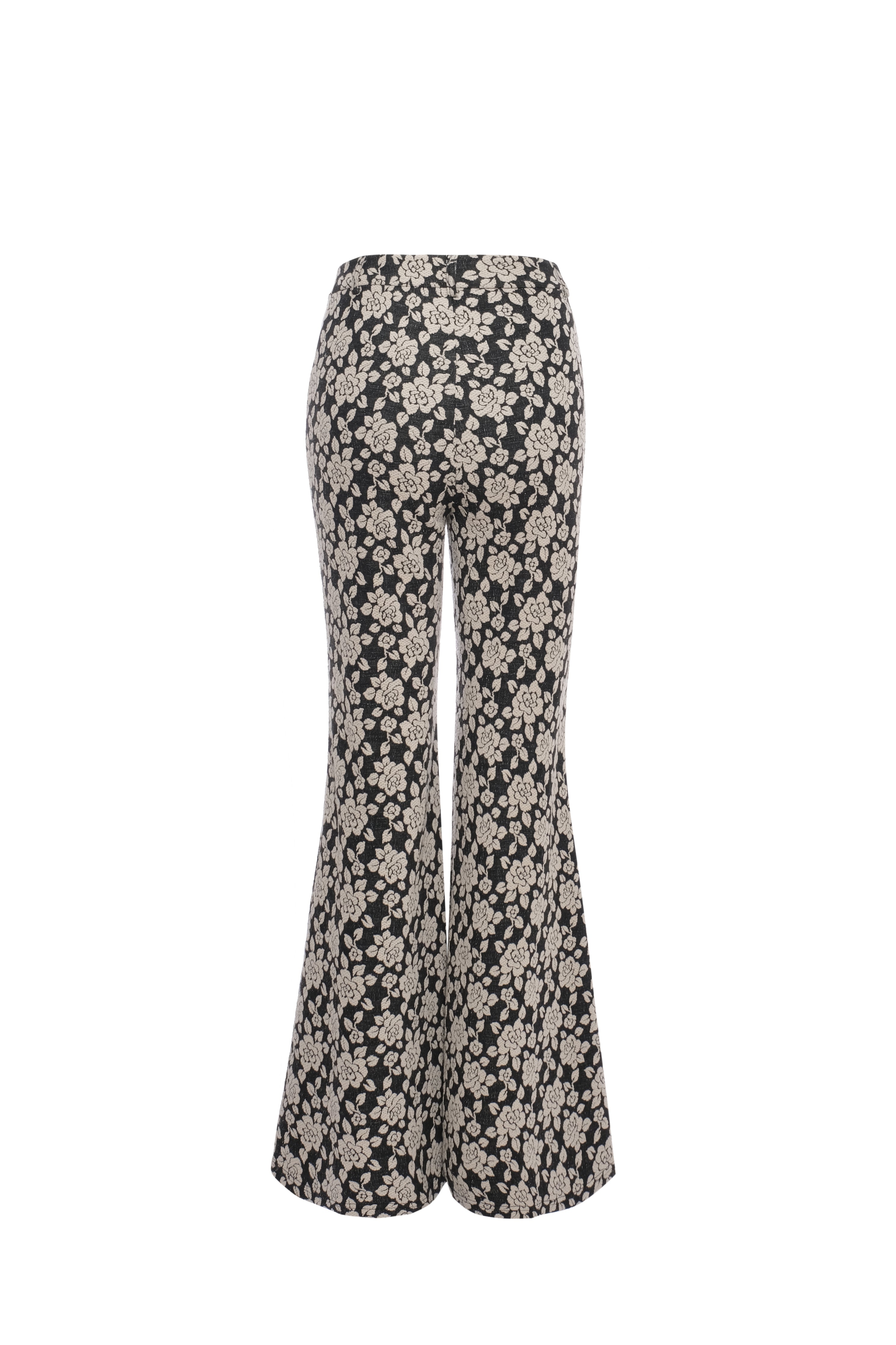 floral jacquard trousers