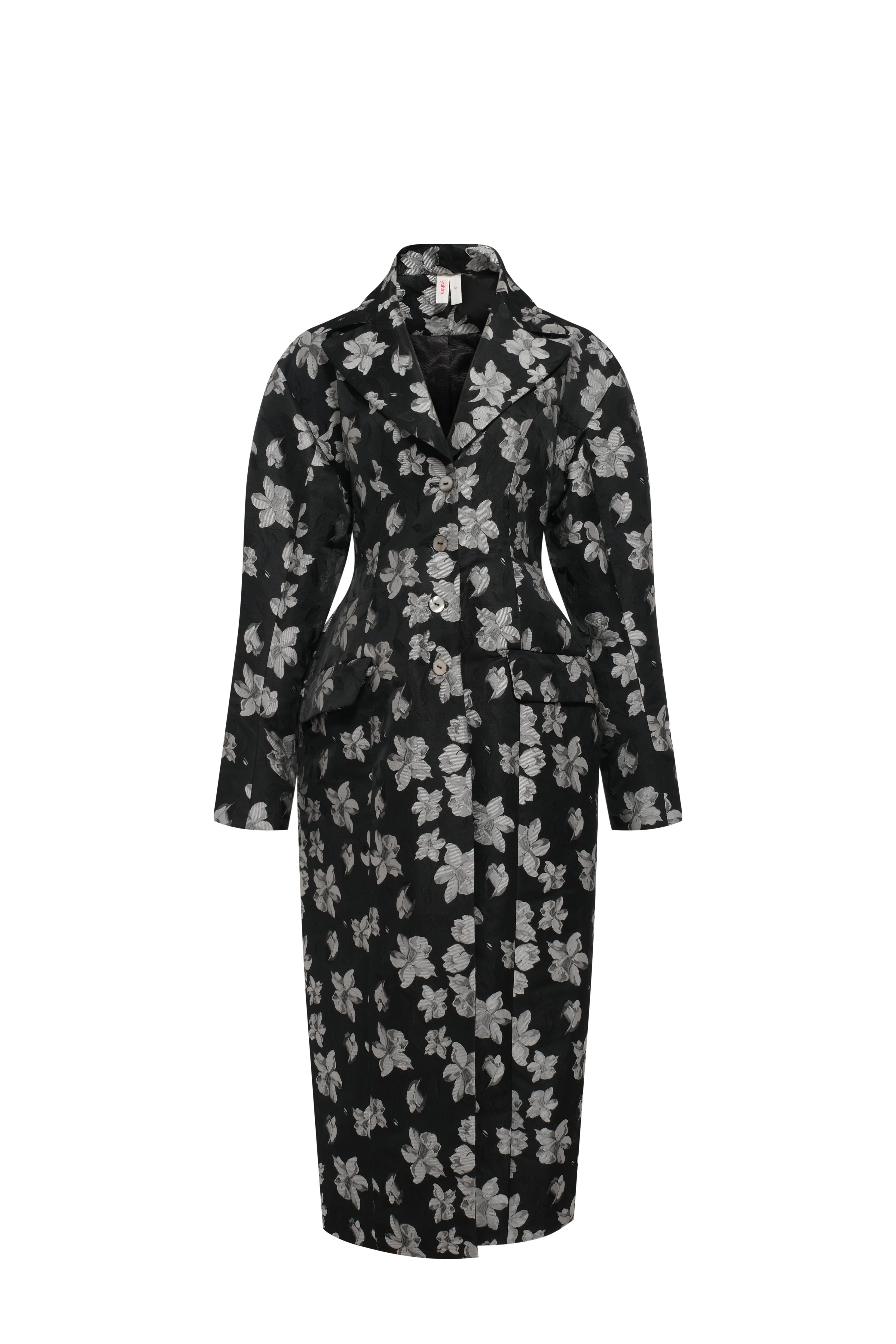 floral jacquard coat