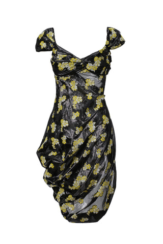 floral jacquard dress