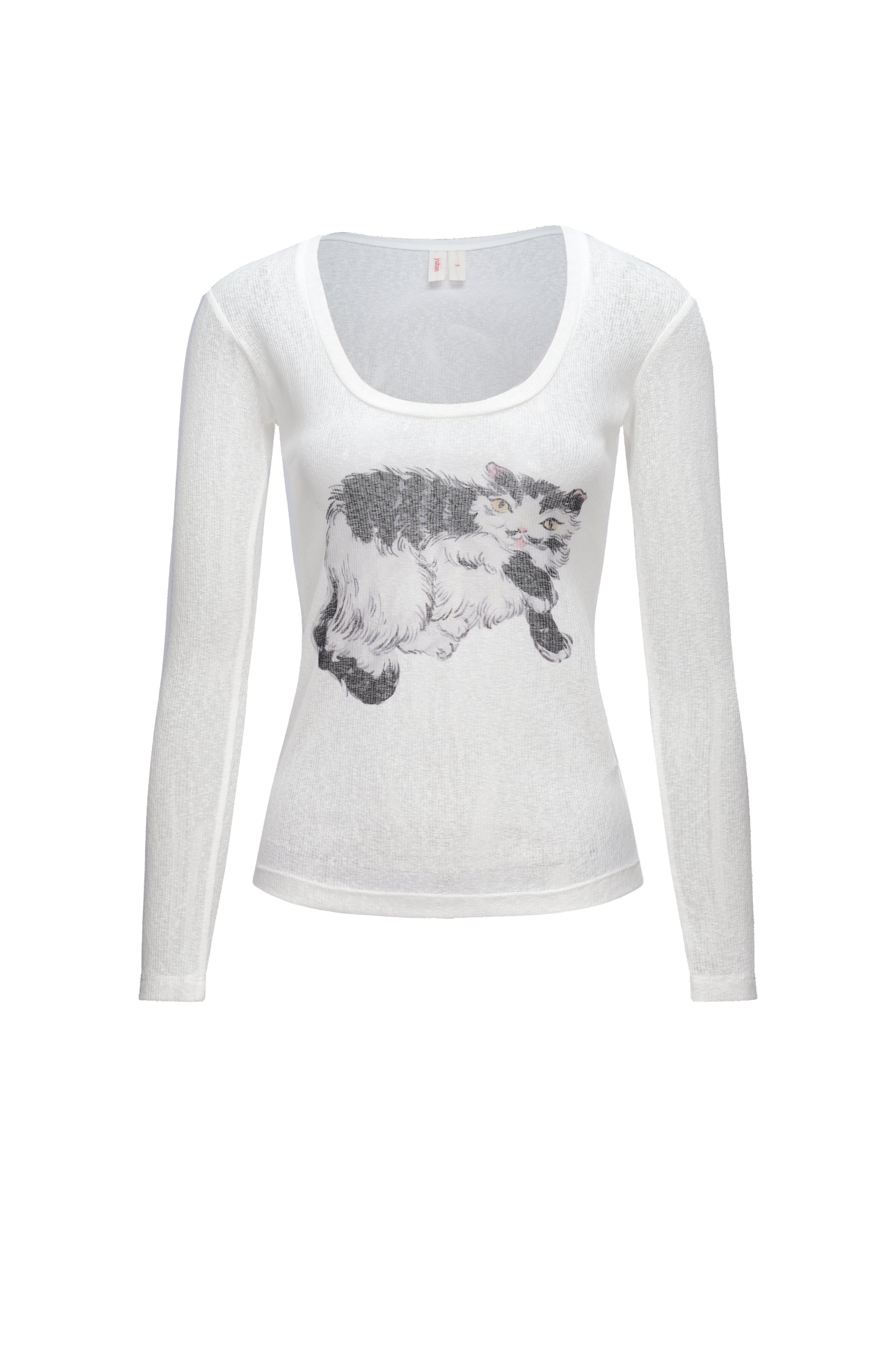 cat printed top