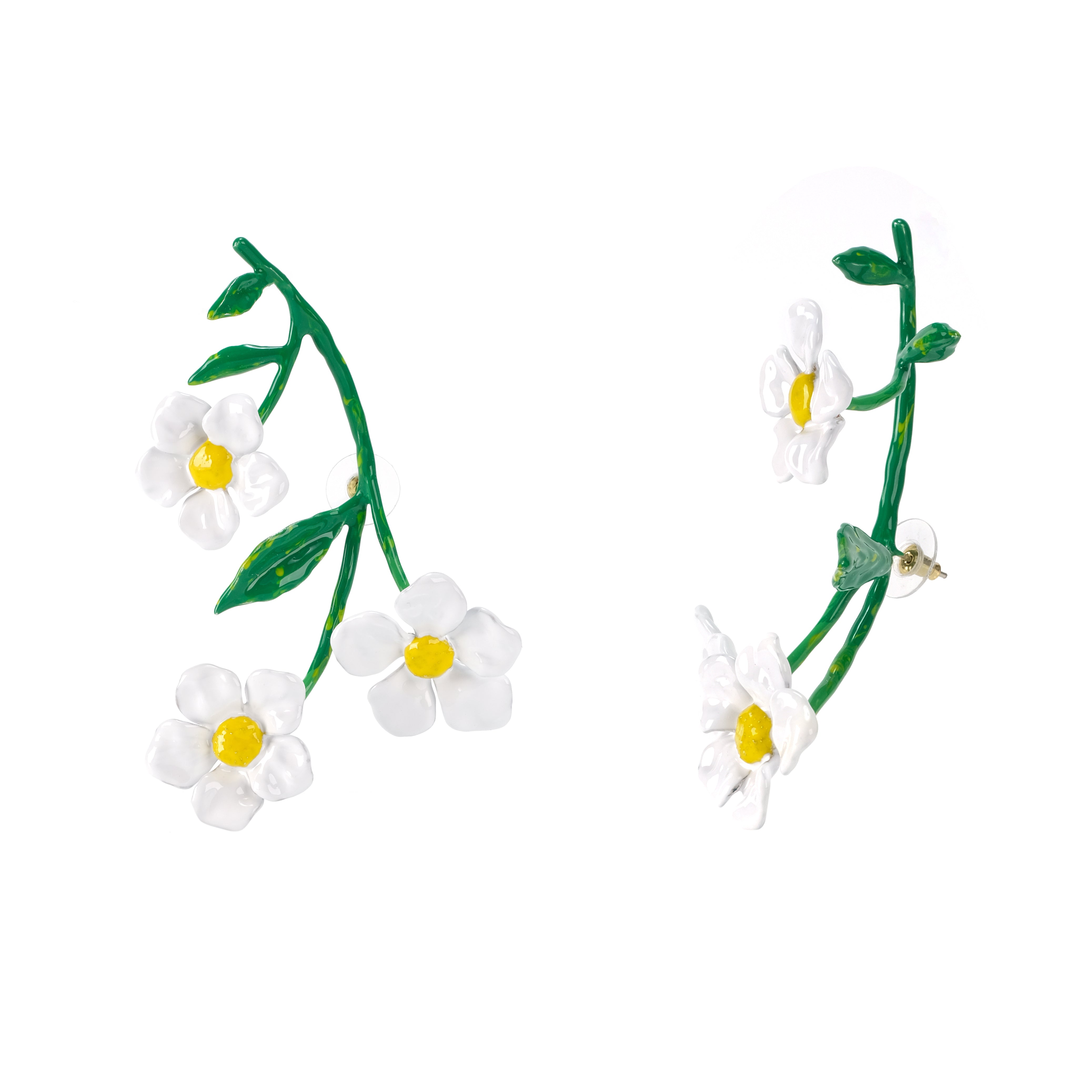 3d printed floral enamel earrings