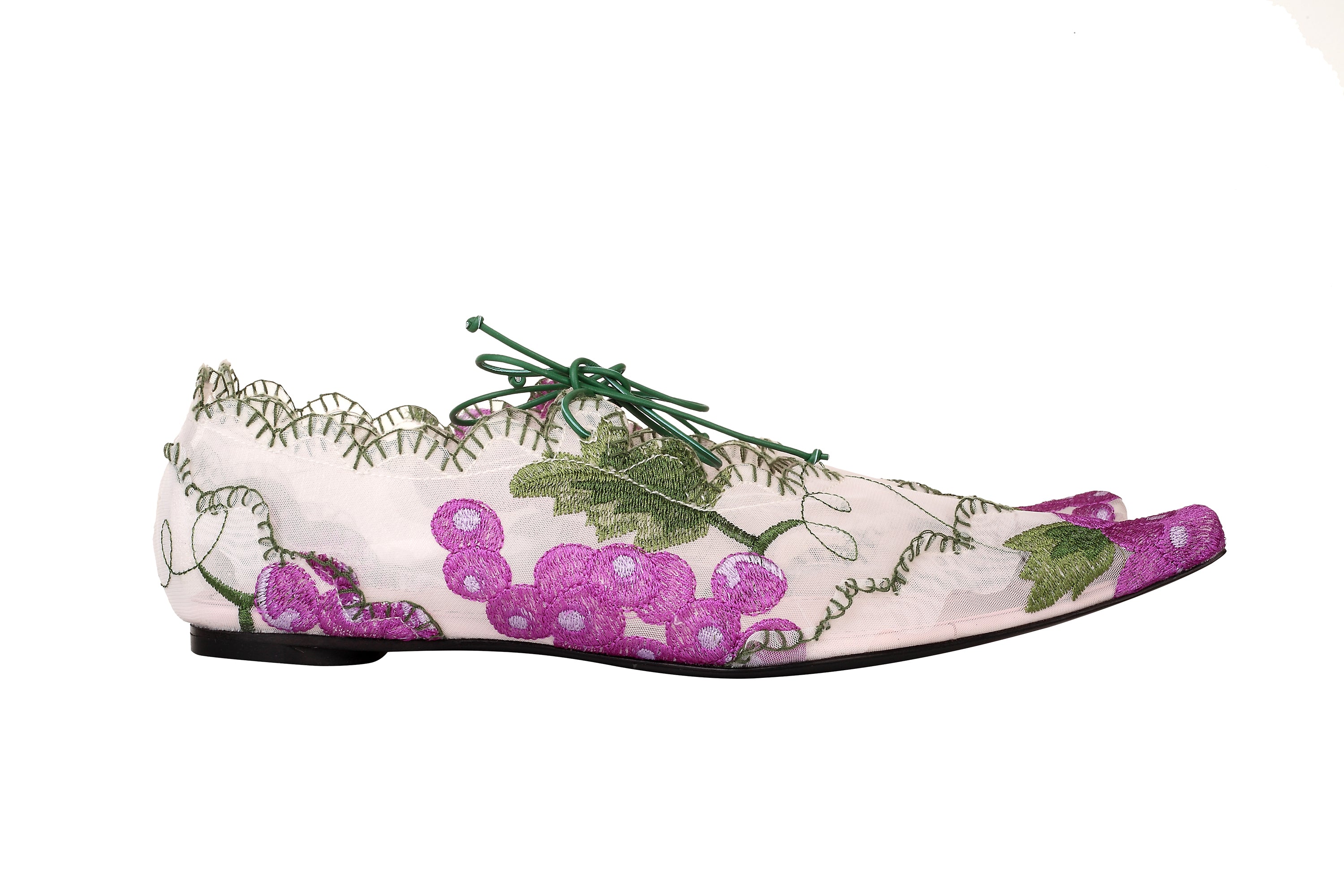 embroidered grapes flats