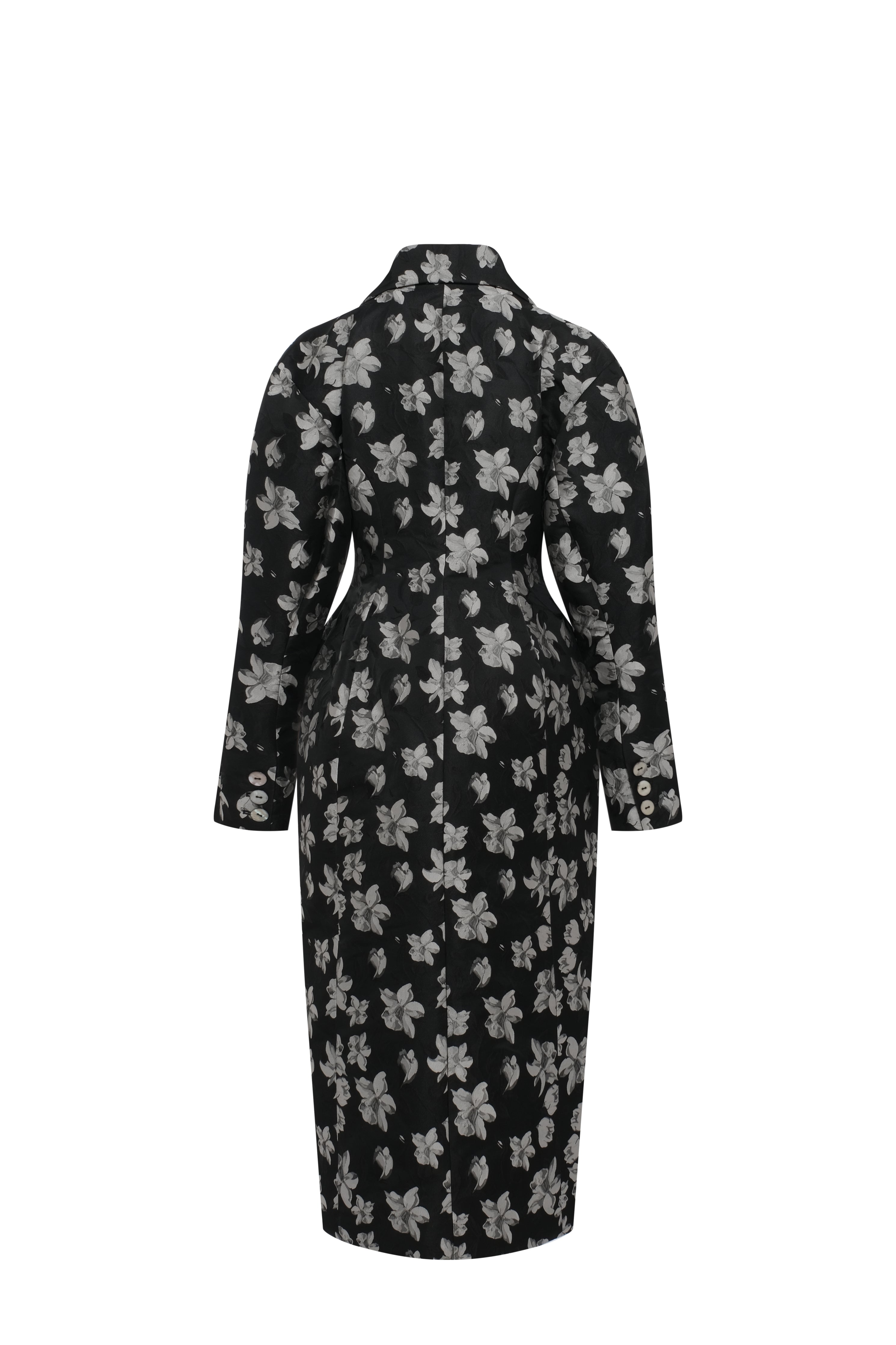 floral jacquard coat